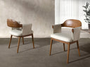 Silla nogal y polipiel crema - Sillas - El Workshop - Nogal