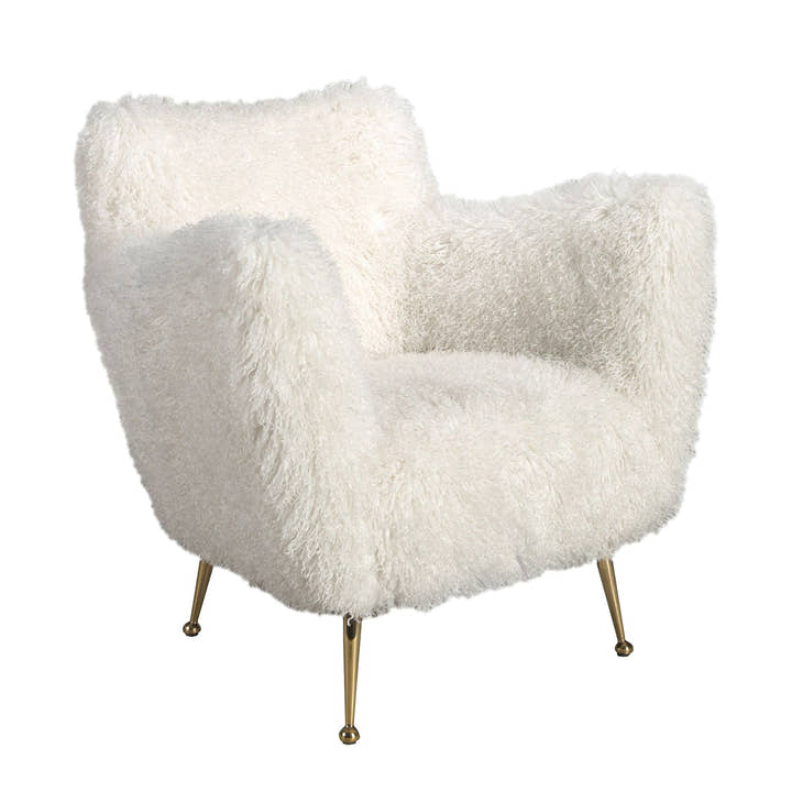 Sillón tela pelo largo blanco - Sillón - El Workshop - Blanco
