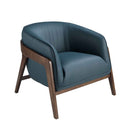 Sillón piel azul petróleo