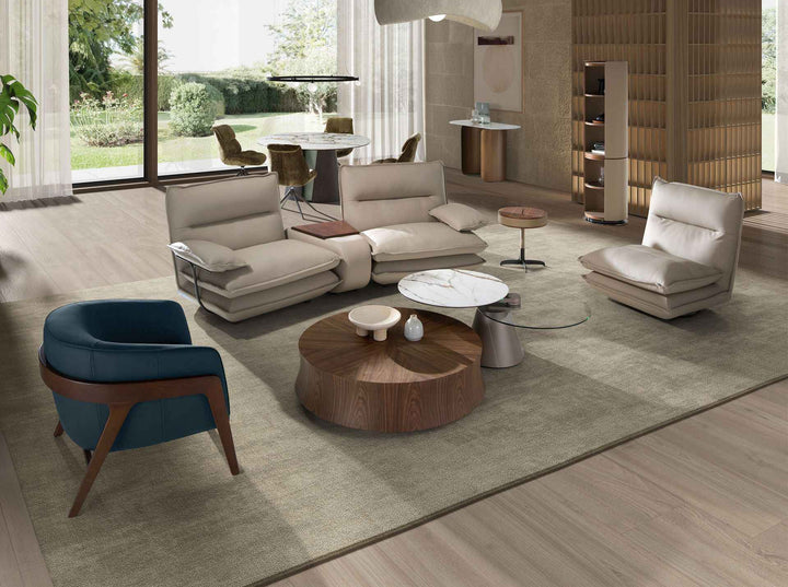 Sillón piel azul petróleo