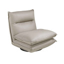 Sillón giratorio piel gris taupe