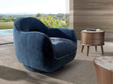Sillón giratorio terciopelo azul oscuro