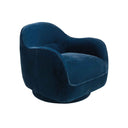 Sillón giratorio terciopelo azul oscuro