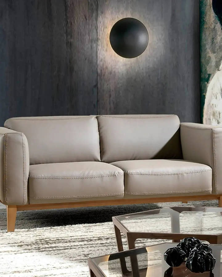 Sofá 2 plazas piel visón - Sofá - El Workshop - Visón