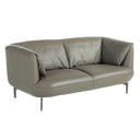 2-Sitzer-Sofa aus dunkelgrauem Leder