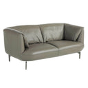 2-seater dark grey leather sofa