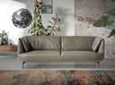 2-seater dark grey leather sofa