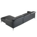 Zwarte leren chaise longuebank rechts