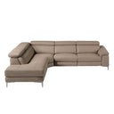 Relaxing left-hand chaise longue sofa in mink leather