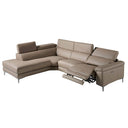 Relaxing left-hand chaise longue sofa in mink leather