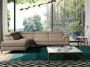 Relaxing left-hand chaise longue sofa in mink leather