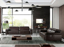 Sofá relax 3 plazas piel marrón chocolate - Sofá - El Workshop-Marrã³N