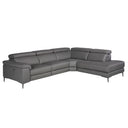 Sofá chaise longue relax derecha piel gris oscuro - Sofás - El Workshop - gris