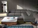 Sofá chaise longue relax derecha piel gris oscuro - Sofás - El Workshop - gris