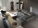 Sofá chaise longue relax derecha piel gris oscuro - Sofás - El Workshop - gris