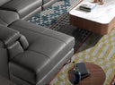 sofá chaise longue relax izquierda piel gris oscuro, vista 4