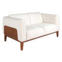 2-Sitzer-Sofa aus weißem Leder