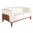 2-seater white leather sofa