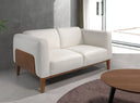 2-seater white leather sofa