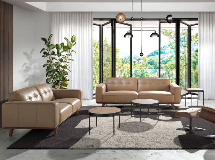 Sofá Chester 3 plazas piel arena - Sofá - El Workshop - 227x95x78 cm