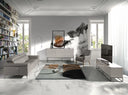 2-seater dark grey leather relax sofa