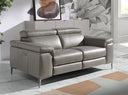 2-Sitzer-Relaxsofa aus dunkelgrauem Leder