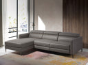 Sofá chaise longue relax izquierda piel gris oscuro