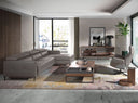 Sofá chaise longue relax derecha piel gris oscuro - Sofá - El Workshop-Gris Oscuro