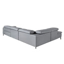 Relaxing right-hand chaise longue sofa in grey leather