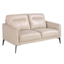 2-seater taupe leather sofa