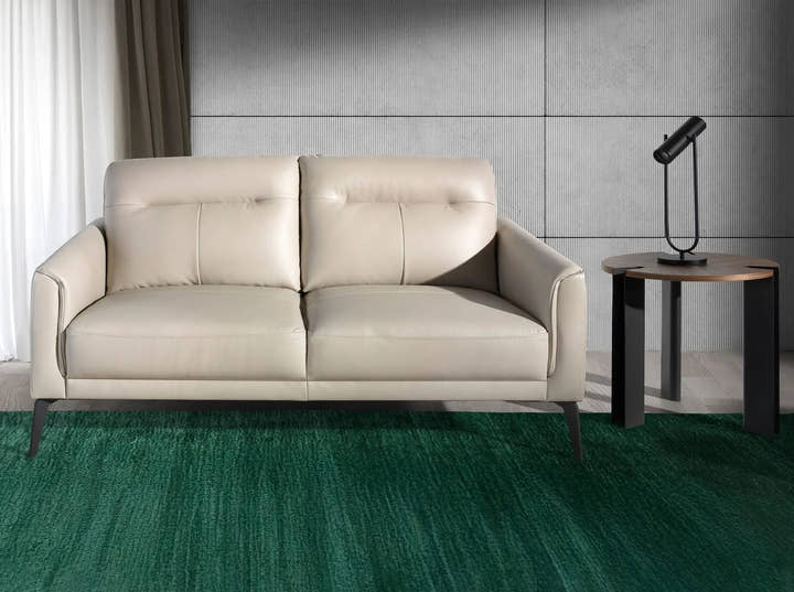 Sofá 2 plazas piel beige - Sofá - El Workshop - 152x88x87cm