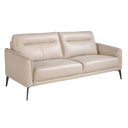 3-seater taupe leather sofa