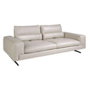 3-seater taupe leather sofa