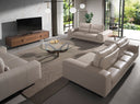 3-Sitzer-Sofa aus taupefarbenem Leder