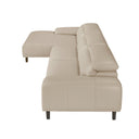 sofá chaise longue izquierda piel gris taupe