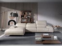 Sofá chaise longue izquierda piel gris taupe - Sofá - El Workshop-Gris Taupe