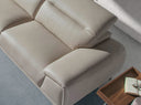 sofá chaise longue izquierda piel gris taupe, vista 2