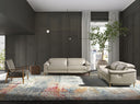 Entspannendes 2-Sitzer-Sofa aus taupegrauem Leder