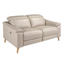Entspannendes 2-Sitzer-Sofa aus taupegrauem Leder