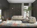 Relaxing 2-seater sofa in taupe grey leather