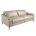 Sofá relax 3 plazas piel gris taupe - Sofás - El Workshop - Gris taupe