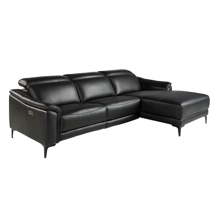 Sofá chaise longue relax derecha piel negro - Sofás - El Workshop - negro