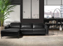 Relaxfauteuil links zwart leer