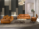 3-seater brown leather sofa