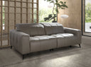 3-seater gray leather relax sofa