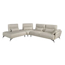 Sand leather left chaise longue sofa