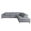 Relaxing right-hand chaise longue sofa in grey leather