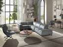 Relaxing right-hand chaise longue sofa in grey leather