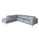 Relaxsofa Chaiselongue links grau Leder