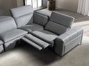 Relaxing right-hand chaise longue sofa in grey leather